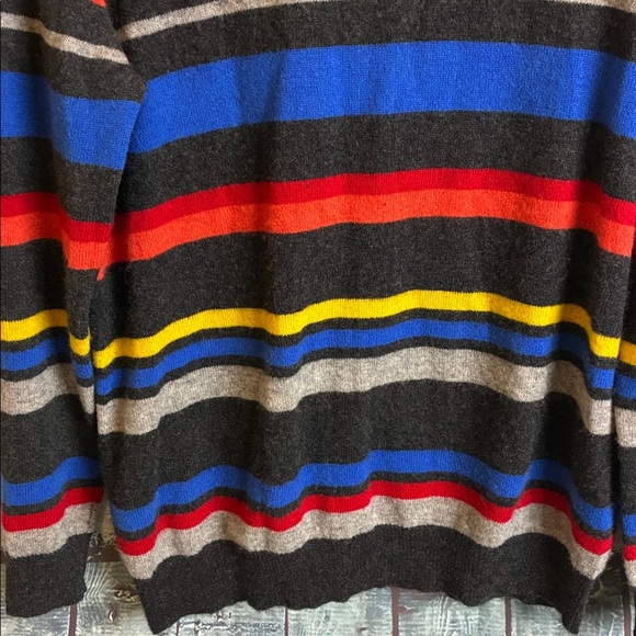 CLUB ROOM Luxury Cashmere Men's Printed Stripe Pullover Crewneck Sweater L Luxe - Picture 5 of 13